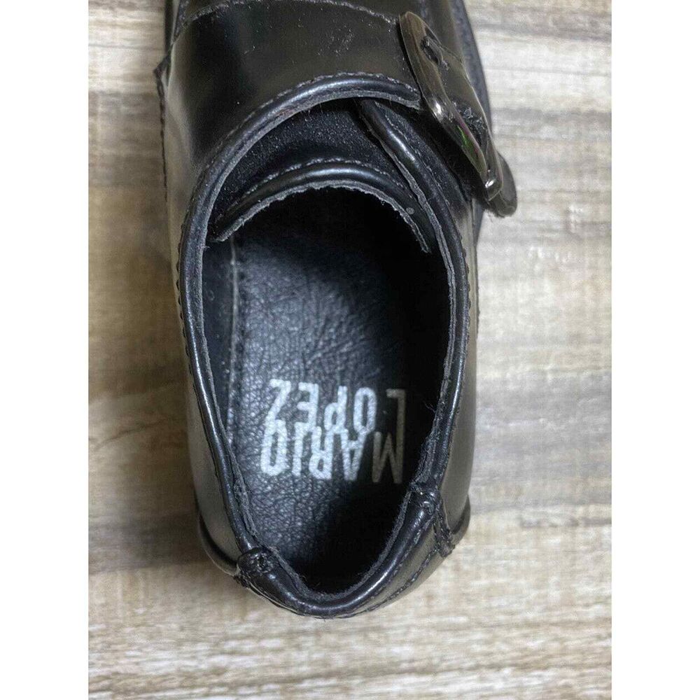 Mario Lopez Boys Toddler Baby Dress Shoes Shiny Black Formal Loafers sz 6T - Picture 5 of 7